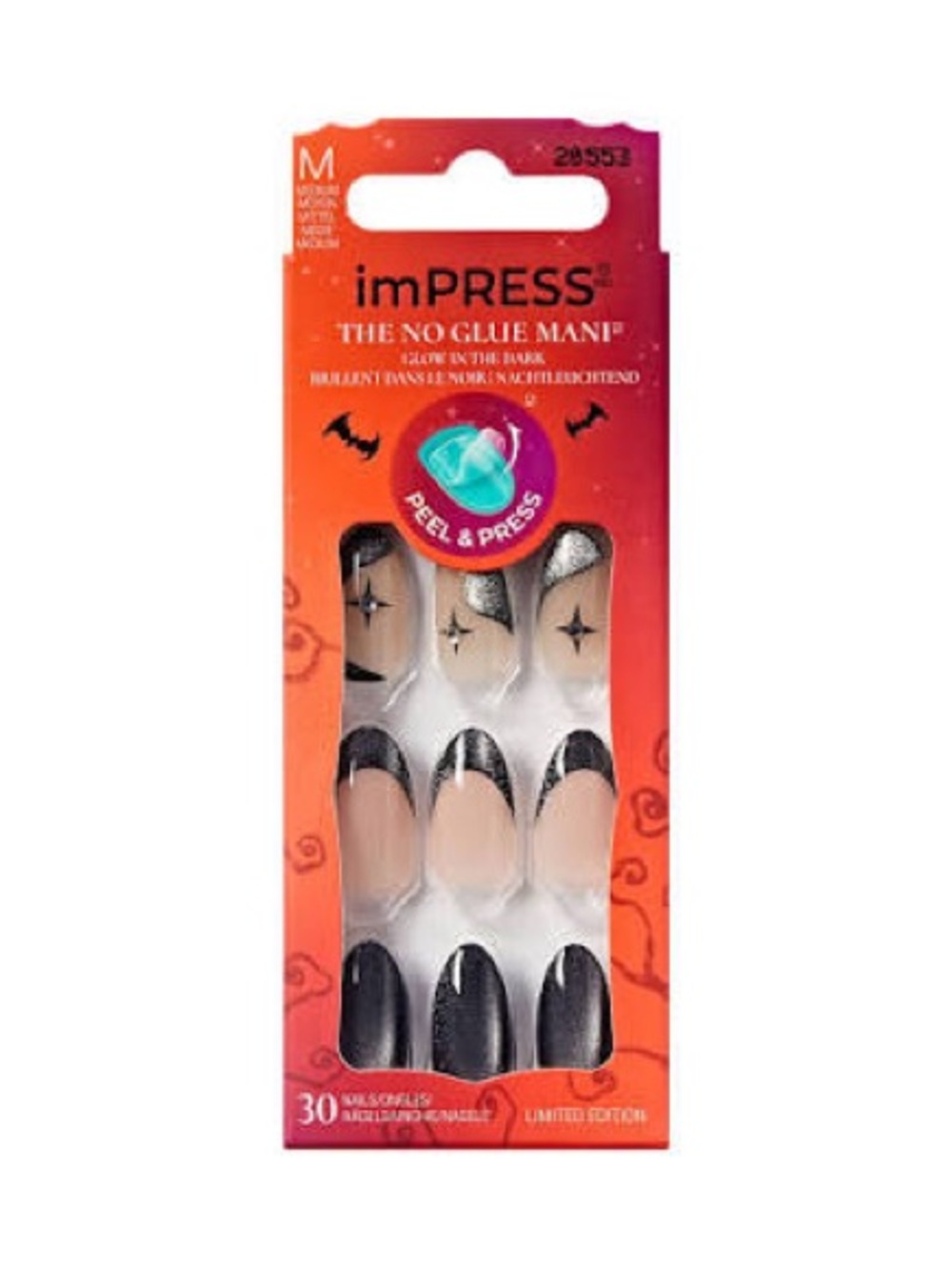 New Kiss ImPRESS “Haunt Mess” Medium Almond Press-On Nails